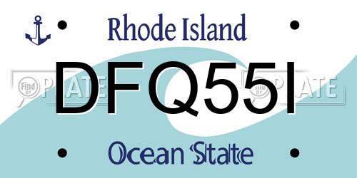 DFQ55I Rhode Island License Plate