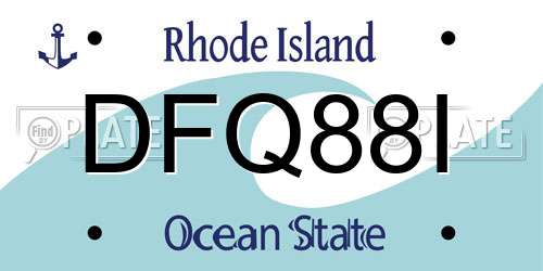 DFQ88I Rhode Island License Plate