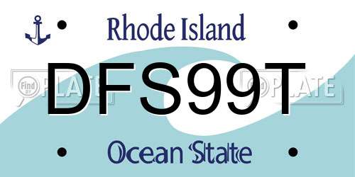 DFS99T Rhode Island License Plate