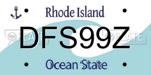 DFS99Z Rhode Island License Plate