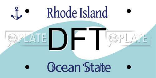 DFT Rhode Island License Plate