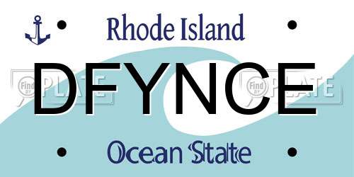 DFYNCE Rhode Island License Plate