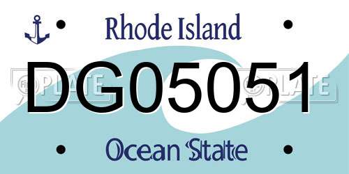DG05051 Rhode Island License Plate