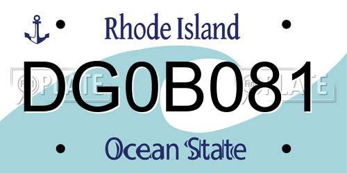 DG0B081 Rhode Island License Plate