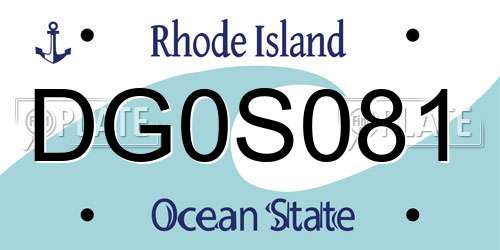 DG0S081 Rhode Island License Plate