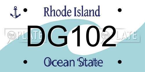 DG102 Rhode Island License Plate