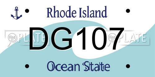 DG107 Rhode Island License Plate