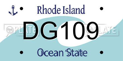 DG109 Rhode Island License Plate