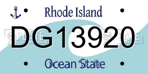 DG13920 Rhode Island License Plate