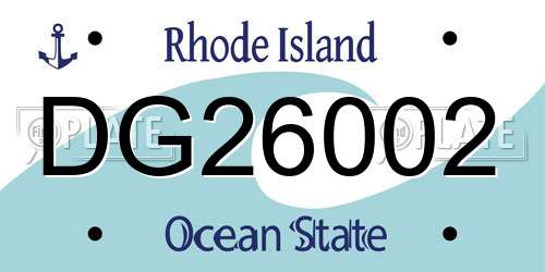 DG26002 Rhode Island License Plate