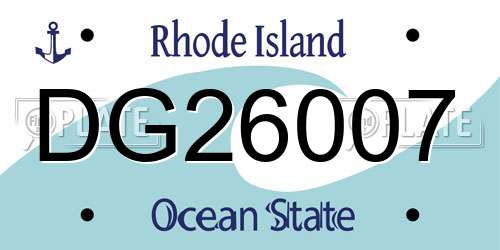 DG26007 Rhode Island License Plate