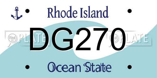DG270 Rhode Island License Plate