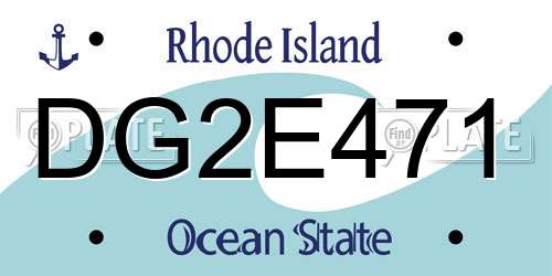 DG2E471 Rhode Island License Plate