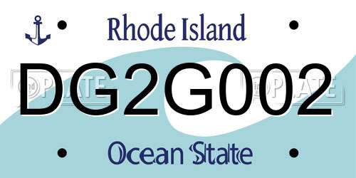 DG2G002 Rhode Island License Plate
