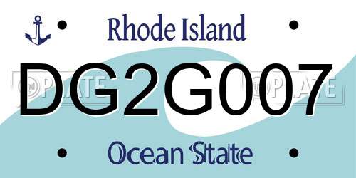 DG2G007 Rhode Island License Plate