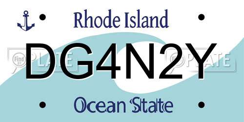 DG4N2Y Rhode Island License Plate