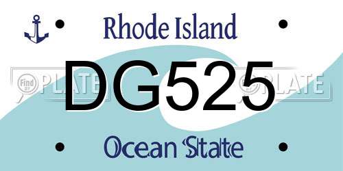 DG525 Rhode Island License Plate