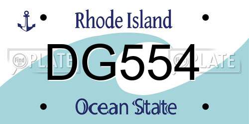 DG554 Rhode Island License Plate
