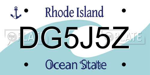 DG5J5Z Rhode Island License Plate