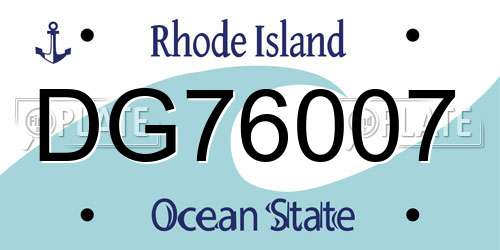 DG76007 Rhode Island License Plate