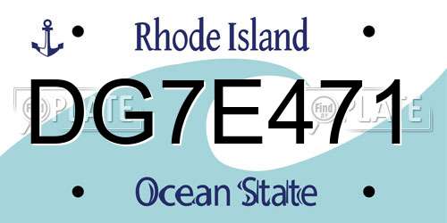 DG7E471 Rhode Island License Plate