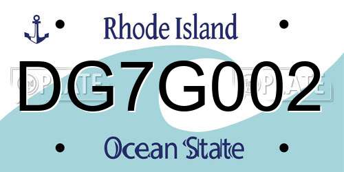 DG7G002 Rhode Island License Plate