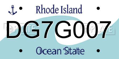 DG7G007 Rhode Island License Plate