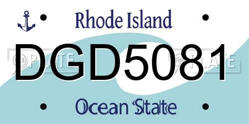 DGD5081 Rhode Island License Plate