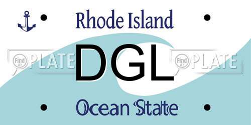 DGL Rhode Island License Plate