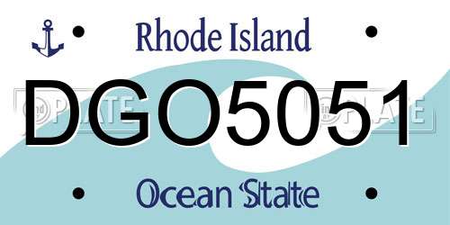 DGO5051 Rhode Island License Plate