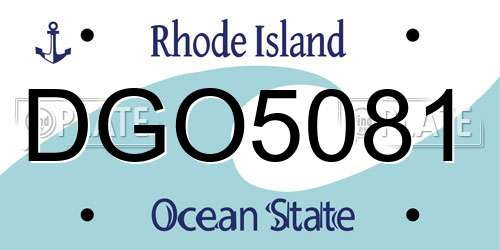 DGO5081 Rhode Island License Plate