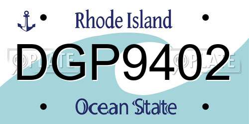 DGP9402 Rhode Island License Plate