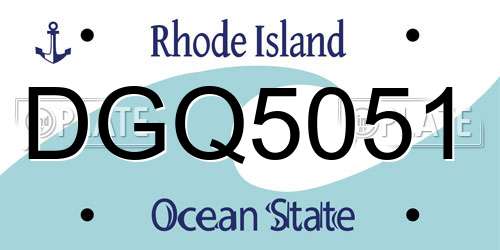 DGQ5051 Rhode Island License Plate