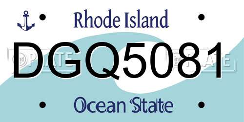 DGQ5081 Rhode Island License Plate