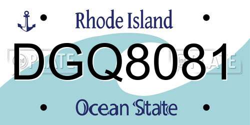 DGQ8081 Rhode Island License Plate
