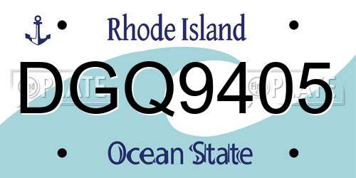 DGQ9405 Rhode Island License Plate