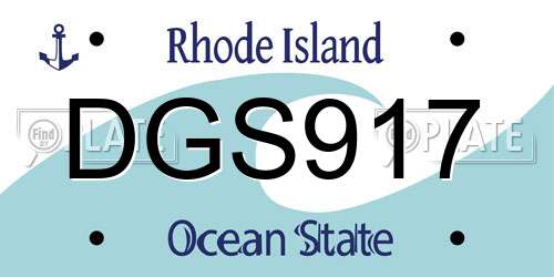 DGS917 Rhode Island License Plate