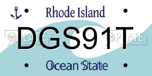 DGS91T Rhode Island License Plate