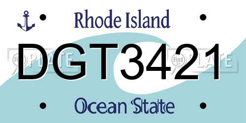 DGT3421 Rhode Island License Plate