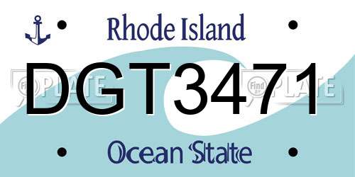 DGT3471 Rhode Island License Plate