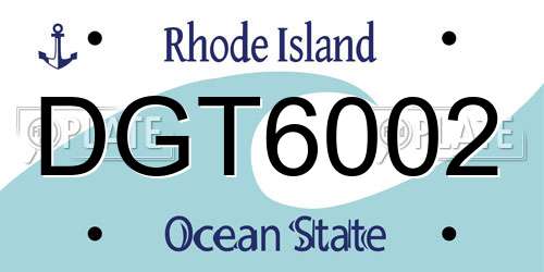 DGT6002 Rhode Island License Plate
