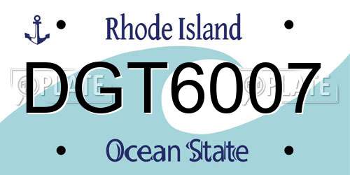 DGT6007 Rhode Island License Plate