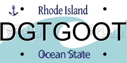 DGTGOOT Rhode Island License Plate
