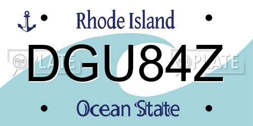 DGU84Z Rhode Island License Plate