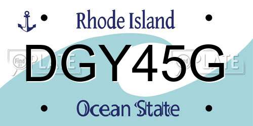 DGY45G Rhode Island License Plate