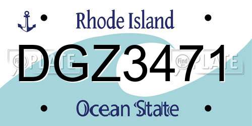 DGZ3471 Rhode Island License Plate
