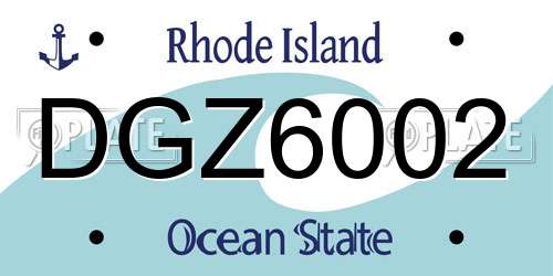 DGZ6002 Rhode Island License Plate
