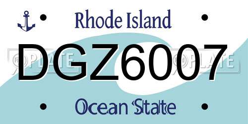 DGZ6007 Rhode Island License Plate
