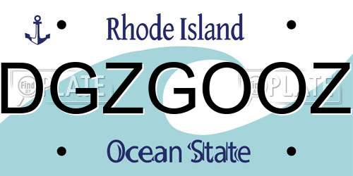 DGZGOOZ Rhode Island License Plate