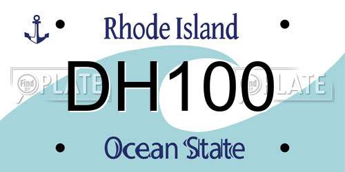 DH100 Rhode Island License Plate